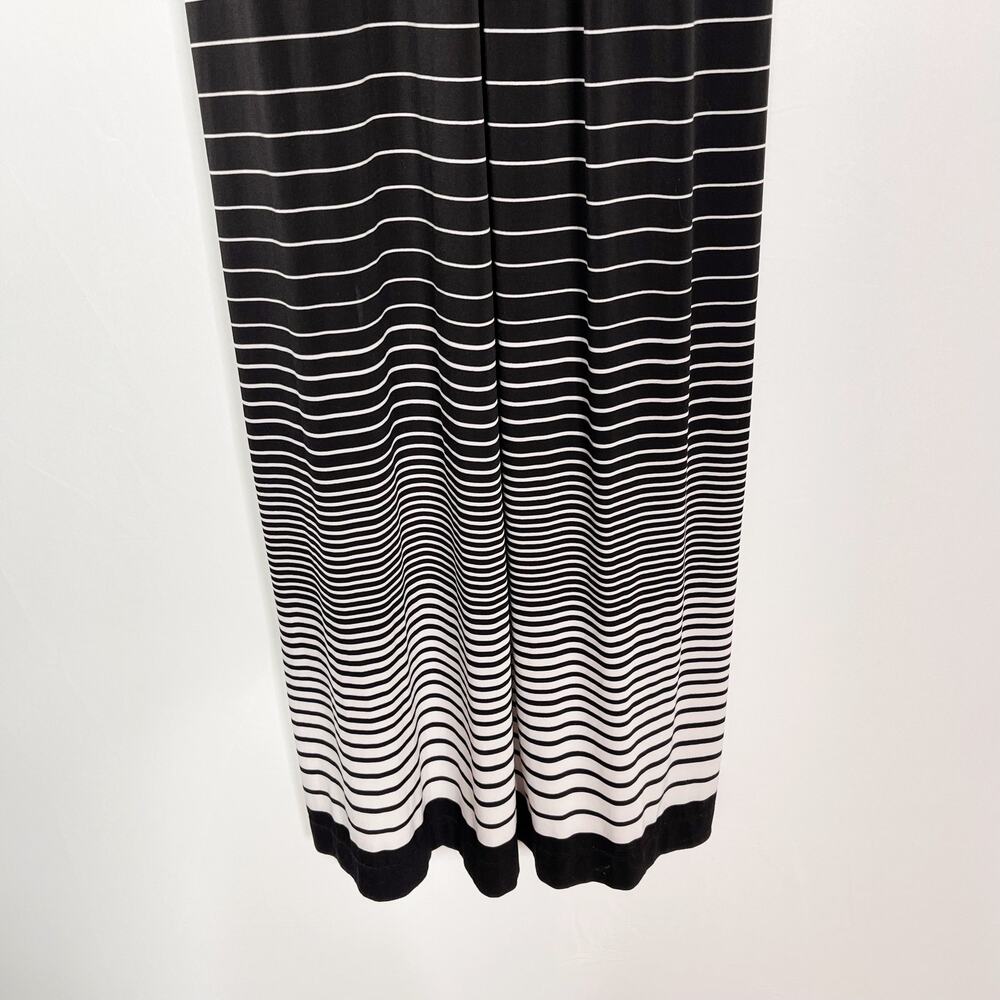 Soma Medium M Black White Striped Halter Neck Maxi Dress Jersey Soft Casual - Picture 4 of 14